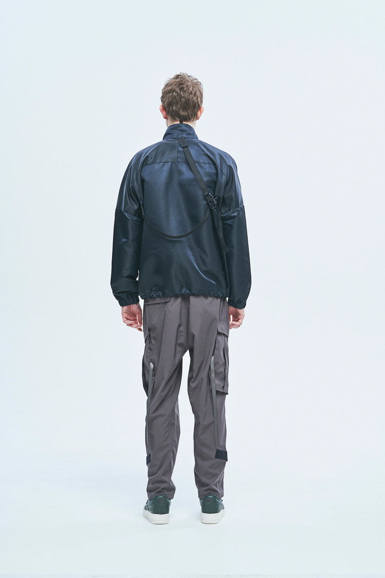 Poliquant - THE MULTIPLE POCKETS + PACKABLE NYLON JACKET (BLACK